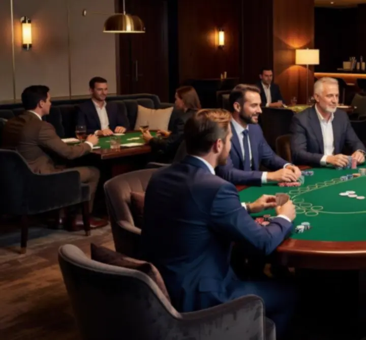 Nowoczesny lounge pokerowy dla członków Zynko Hub